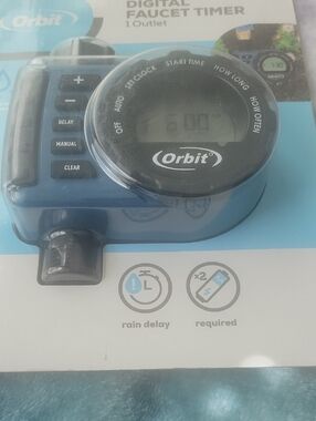 Blue Digital Faucet Timer - Programmable Watering Controller